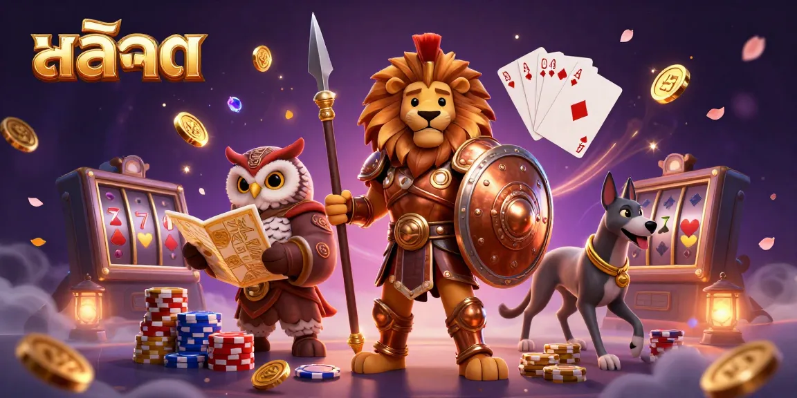 Join the excitement with สล็อต featuring a Spartan lion, tactical owl, and swift greyhound amidst dynamic casino elements.