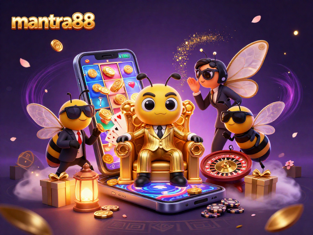 Engage with mantra88's vibrant slot games as the bumblebee boss rules the gambling realm.