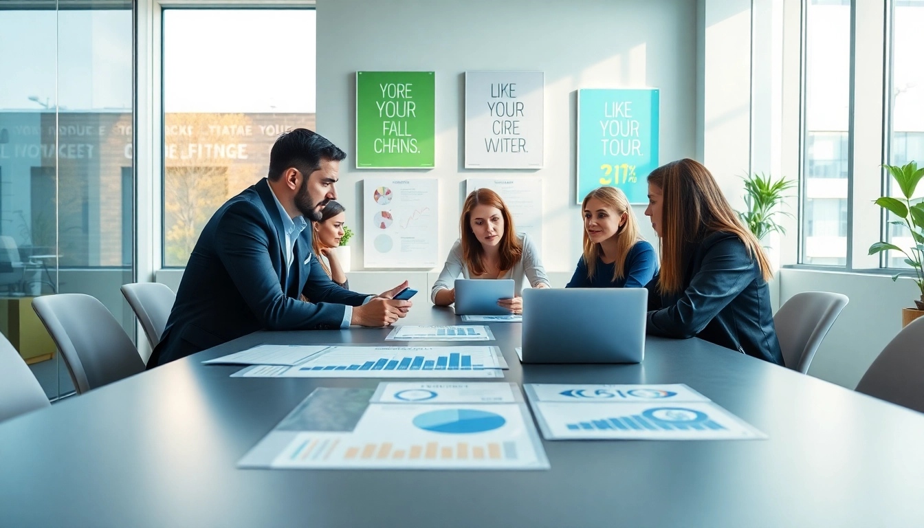 Showcasing product launch services professionals engaged in collaborative strategy planning.