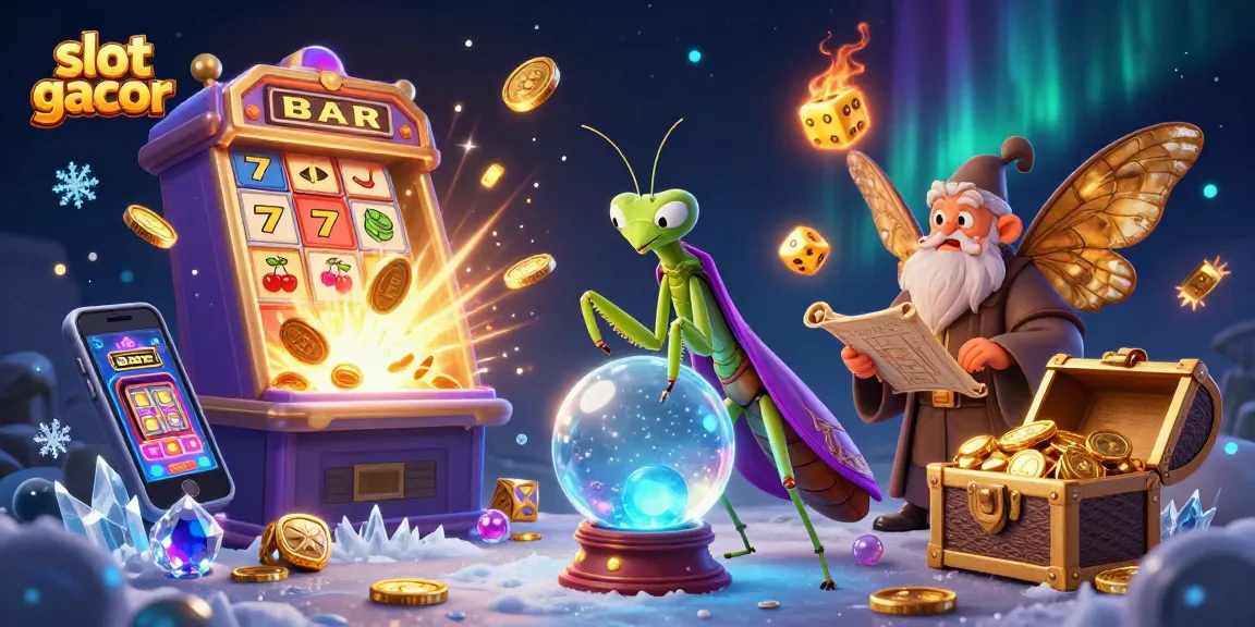 Play exciting slot gacor games with vibrant jackpots and engaging graphics in this dynamic illustration.