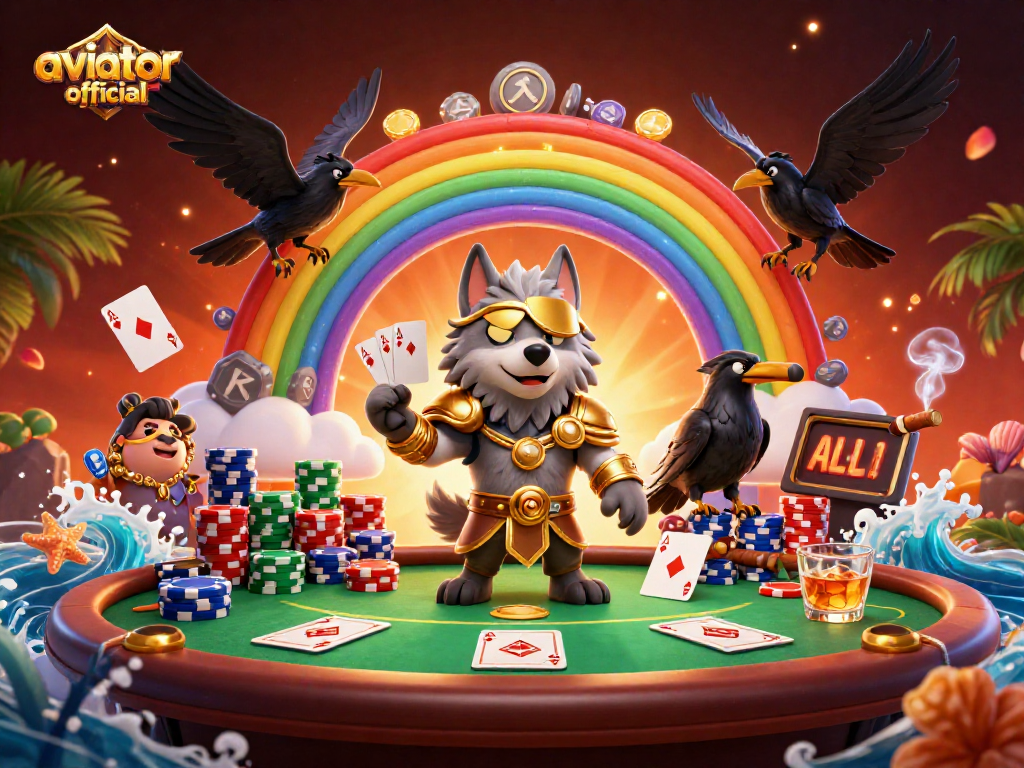 Aviator official enhances gameplay as Odin and ravens celebrate in a vibrant casino scene.
