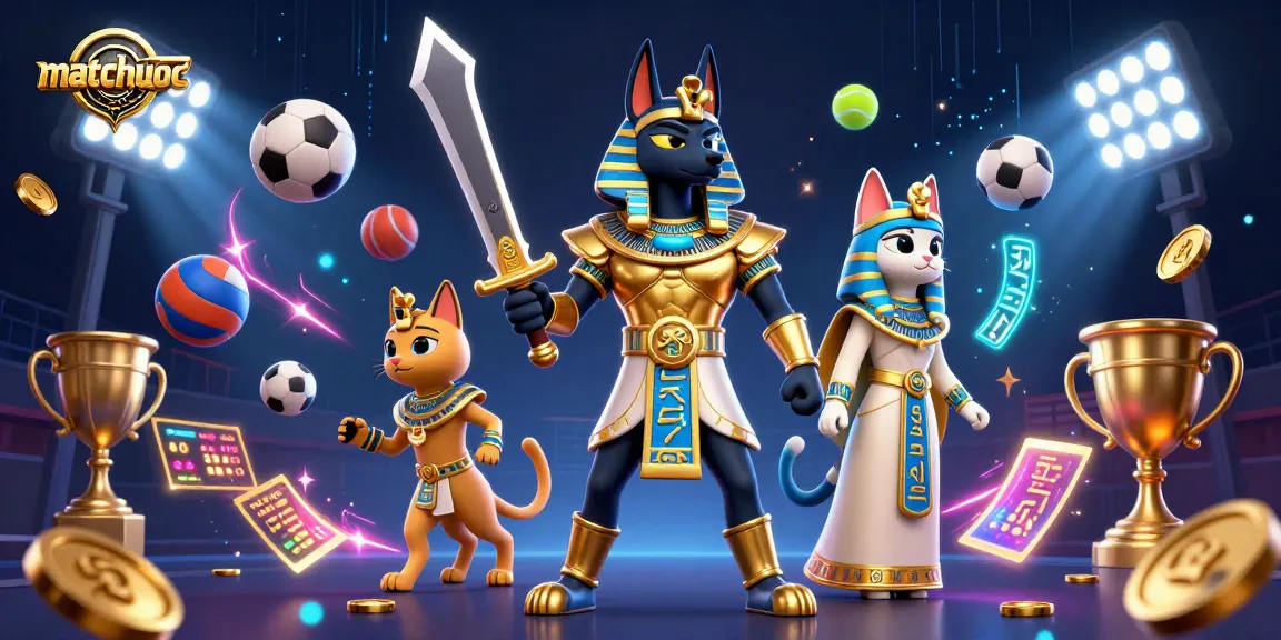 Win big with matchuoc as Anubis and Bastet embrace thrilling sports betting.