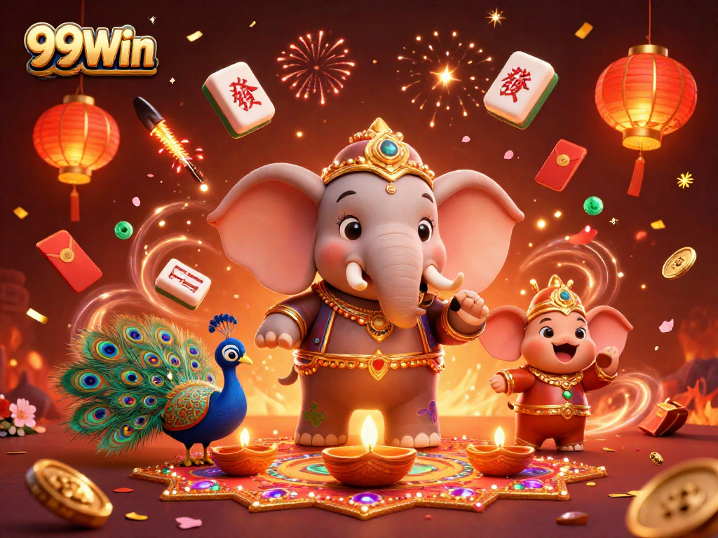 Experience the excitement of 99Win with vibrant casino-themed illustrations and rich game elements.